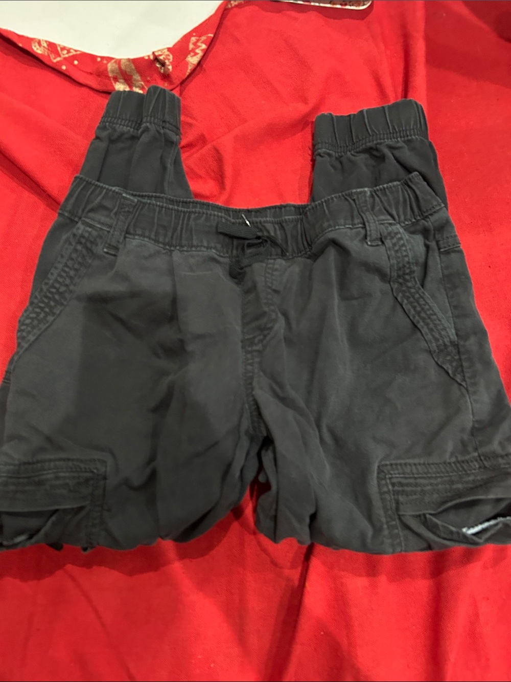 Kids Elastic Waist Cargo Shorts - Black